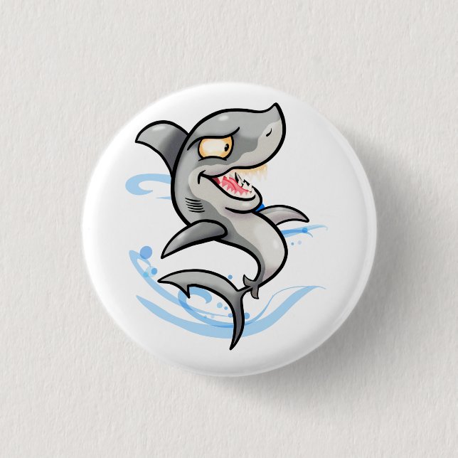 Cool Cartoon Shark 3 Cm Round Badge (Front)
