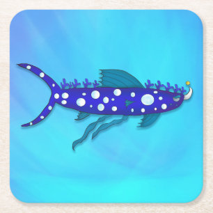 cool cartoon shark coaster