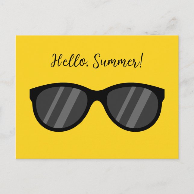 Cool Cartoon Sunglasses | Add Text Holiday Postcard (Front)