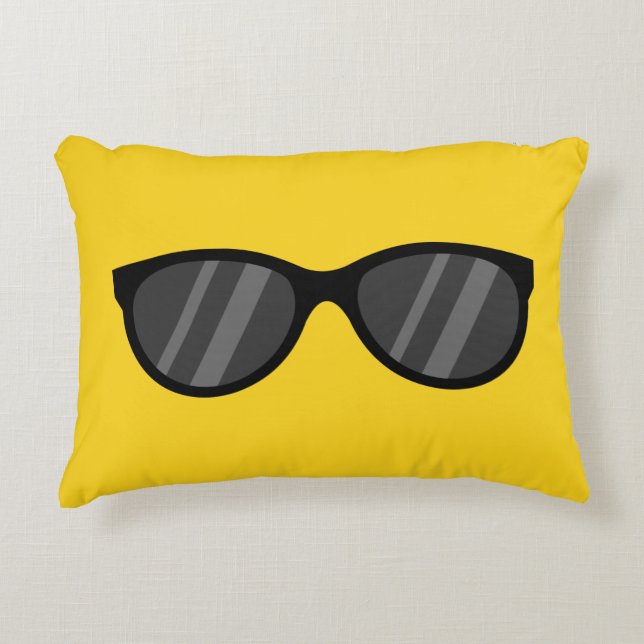 Cool Cartoon Sunglasses Decorative Cushion (Front)