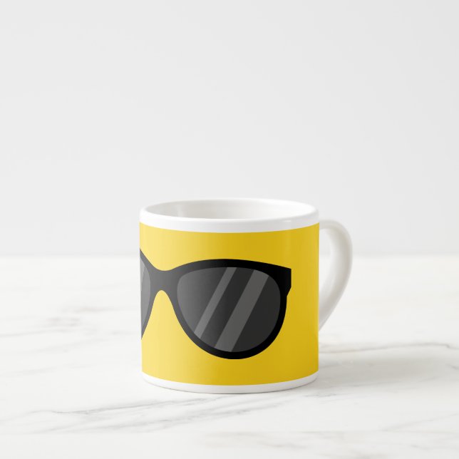 Cool Cartoon Sunglasses Espresso Cup (Front Right)