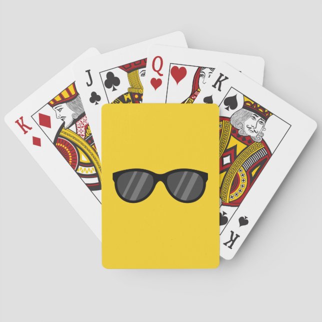 Cool Cartoon Sunglasses Playing Cards (Back)