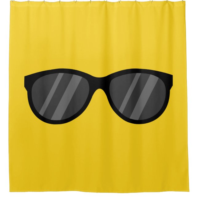 Cool Cartoon Sunglasses Shower Curtain (Front)