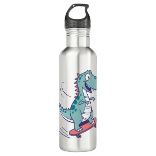 Cool Cartoon T-Rex on Skateboard 710 Ml Water Bottle