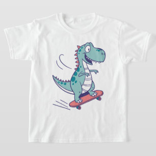 Cool Cartoon T-Rex on Skateboard T-Shirt