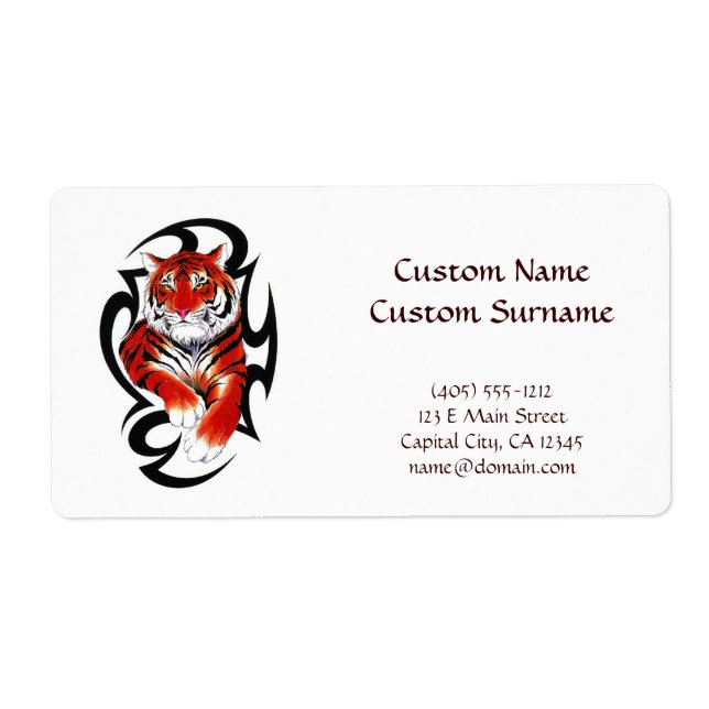 Cool cartoon tattoo symbol feral Tribal Tiger (Front)