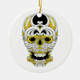 Cool cartoon tattoo symbol gothic ornament skull
