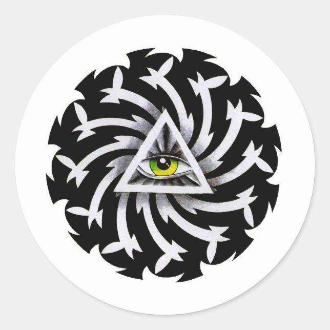 Cool cartoon tattoo symbol Third Eye Wisdom Classic Round Sticker (Front)