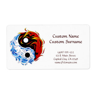 Cool cartoon tattoo symbol water fire Yin Yang