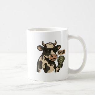 Cool Cash Cow Bruh Sungles Money Funny Animal Cow  Coffee Mug