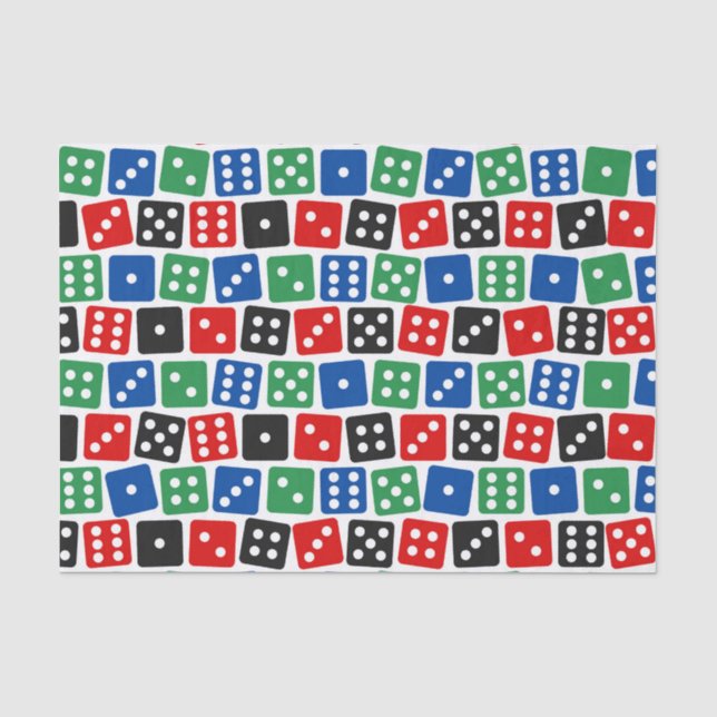 Cool Casino dice pattern party Tissue Paper (Front)