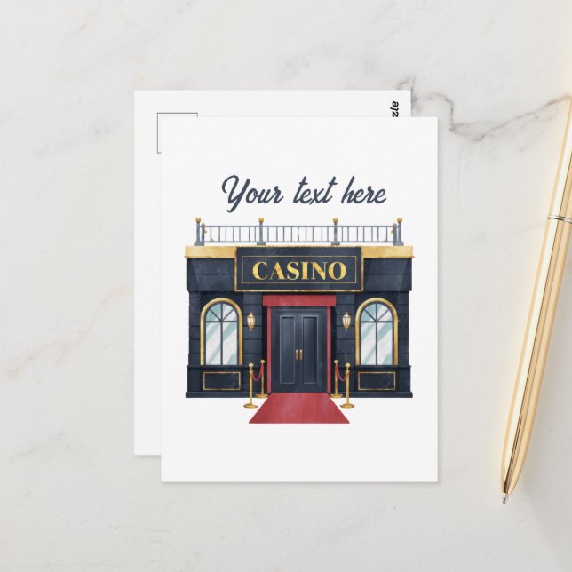 Cool Casino gambling customisable Postcard (Front/Back In Situ)
