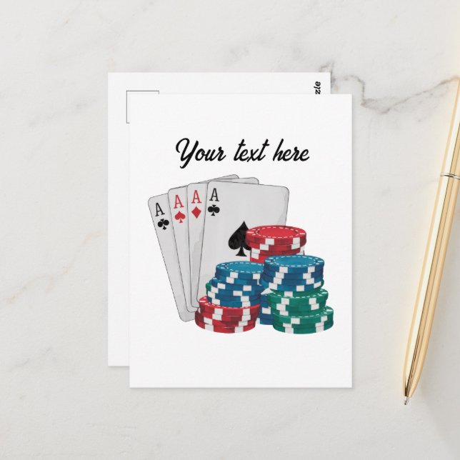 Cool Casino gambling suit customisable Postcard (Front/Back In Situ)