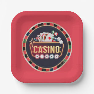 Cool Casino night gambling lovers party Paper Plate