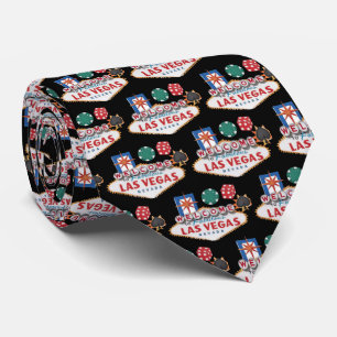 Cool Casino sign tiled pattern  Tie