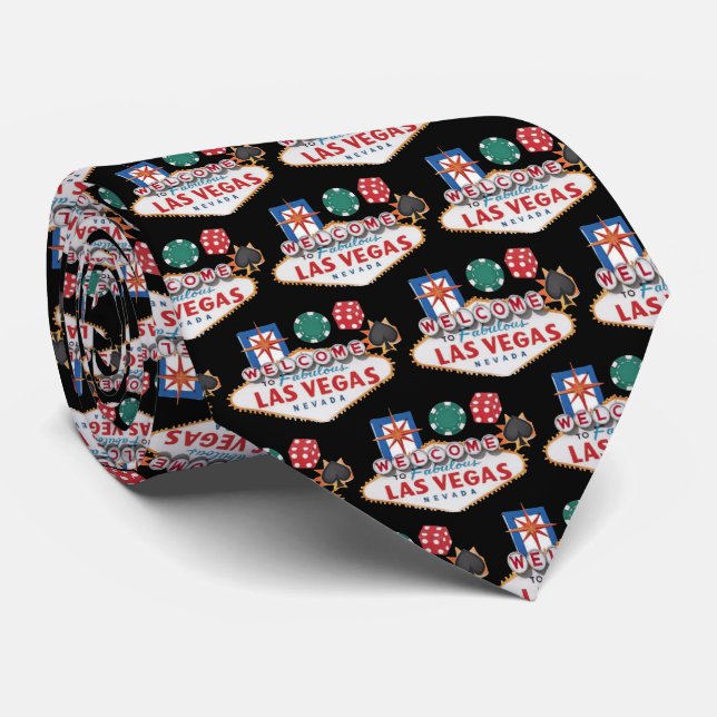 Cool Casino sign tiled pattern  Tie (Rolled)