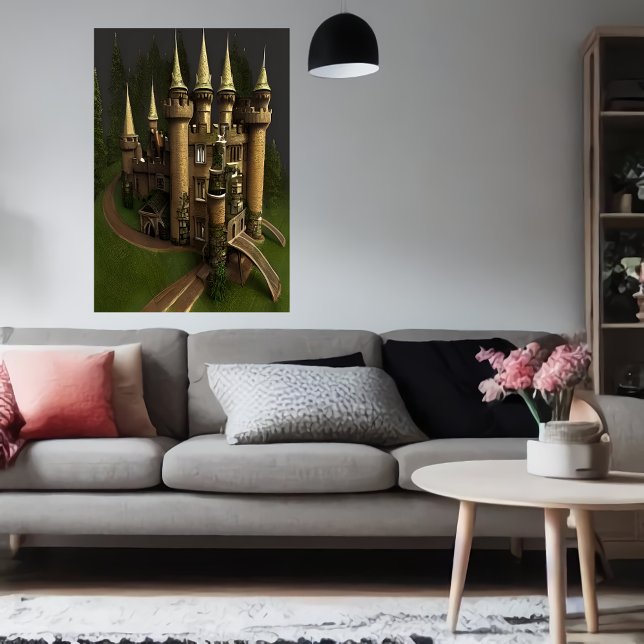 Cool castle in the forest | AI Art Poster (Creator Uploaded)