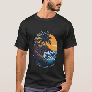 cool casual with "Crashing Waves Edge " T-Shirt