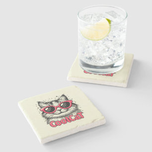 Cool Cat 1 Stone Coaster