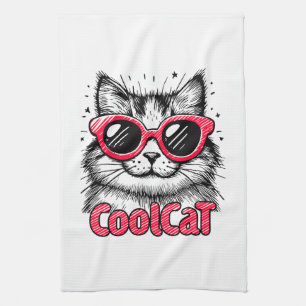 Cool Cat 1 Tea Towel