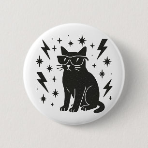 Cool Cat 6 Cm Round Badge