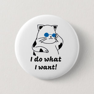 COOL CAT 6 CM ROUND BADGE