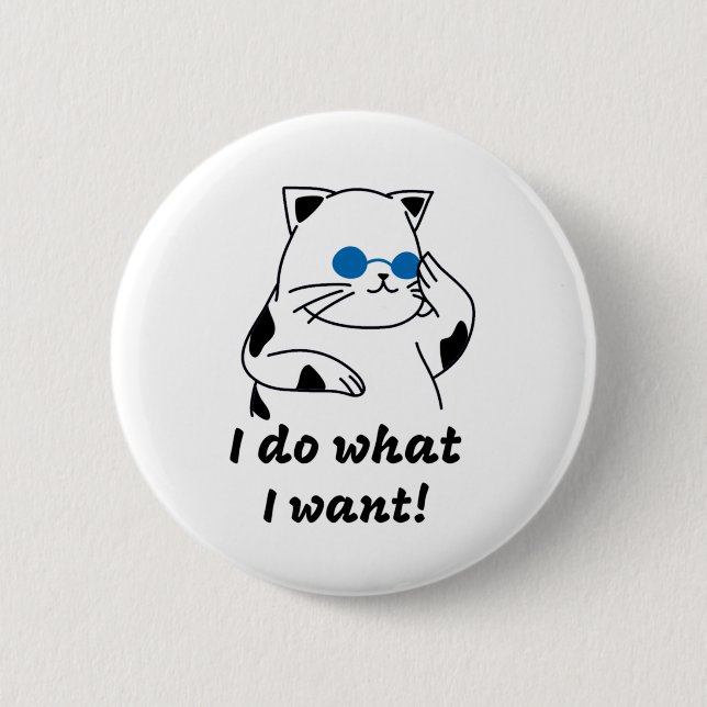 COOL CAT 6 CM ROUND BADGE (Front)