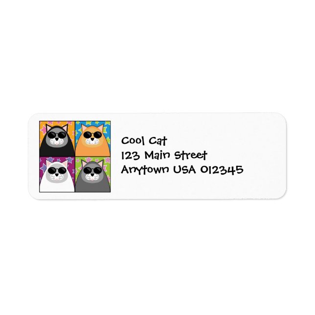 Cool Cat Address Avery Label Return Address Label (Front)