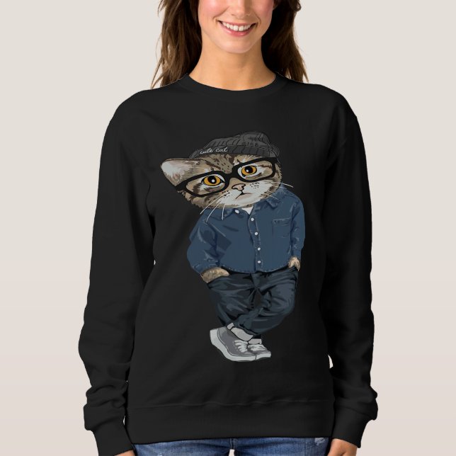 Cool Cat And  Cat Sweatshirt (Front)