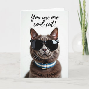 Cool Cat Birthday Card