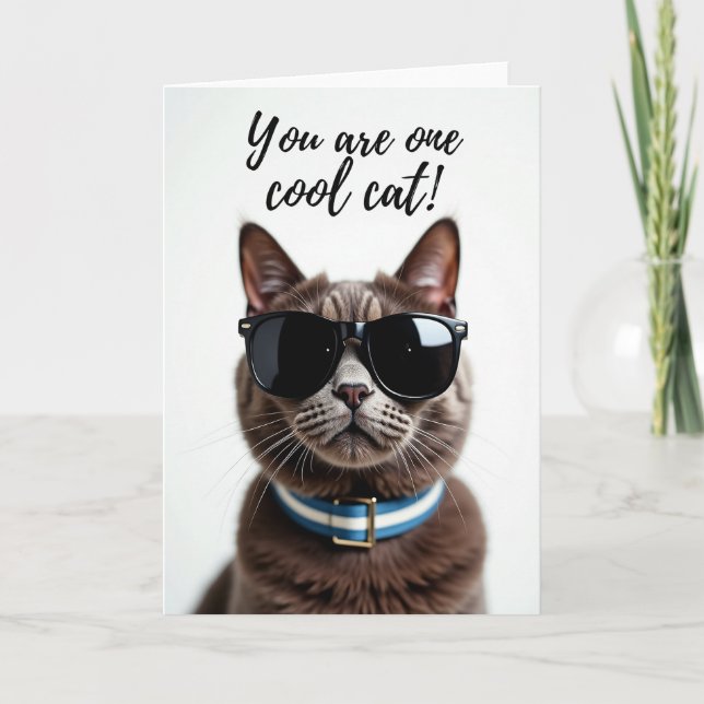 Cool Cat Birthday Card (Front)
