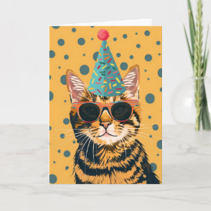 Cool Cat Birthday Party Greeting Card