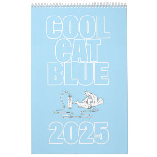 Cool Cat Blue 2025  Calendar