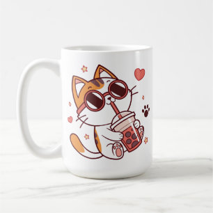 Cool Cat Boba Tea Mug – Cute Coffee & Tea Cup