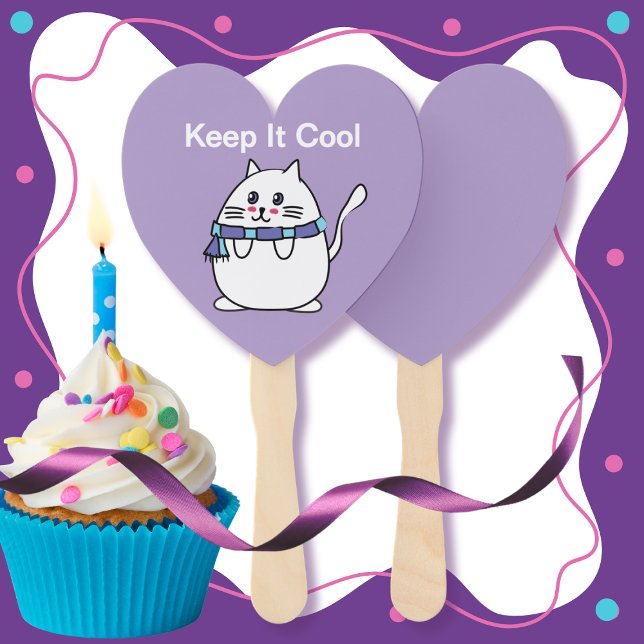 Cool Cat Cartoon Funny Cute Party Hand Fan (Creator Uploaded)