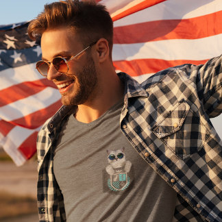 Cool Cat Cat Lover Pocket Kitten With Sunglasses T-Shirt