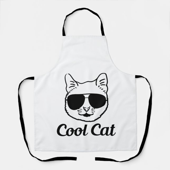 cool cat | cat lovers design  apron (Front)