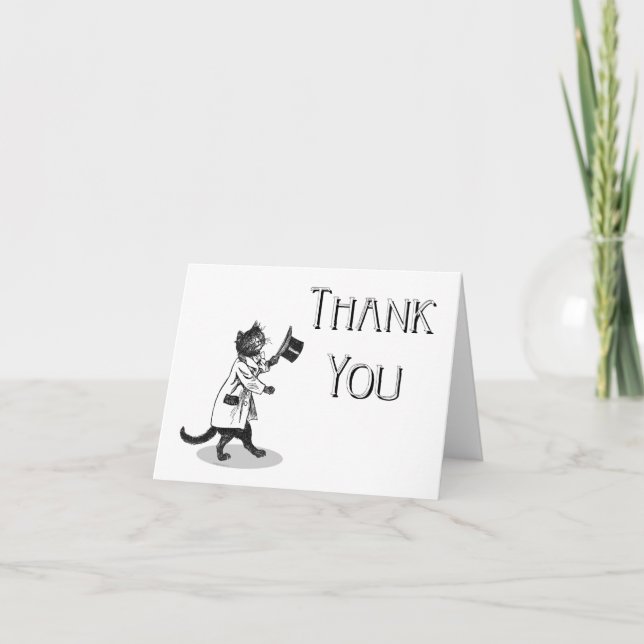 Cool Cat Customisable Thank You Card (Front)