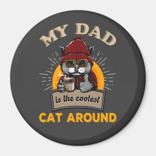 Cool cat dad magnet