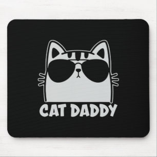 Cool Cat Daddy Sungles Funny Cat Lover Gift Father Mouse Pad