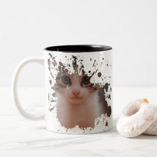 Cool Cat Design   Best cat owner gift Two-Tone Coffee Mug