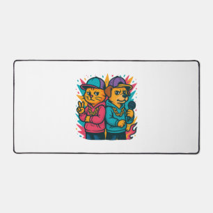 Cool Cat & Dog Rap Duo Desk Mat