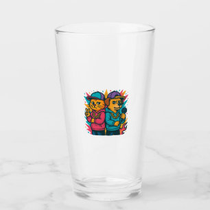 Cool Cat & Dog Rap Duo Glass