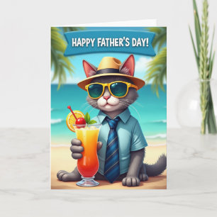 Cool Cat Fathers Day Scene Card