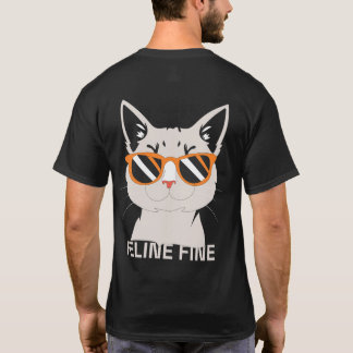 Cool Cat Feline Fine Graphic T-Shirt