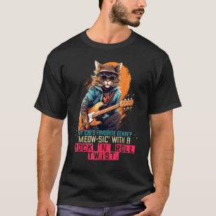 Cool Cat for Rock'n Cats and Guitar Riffs Music Lo T-Shirt