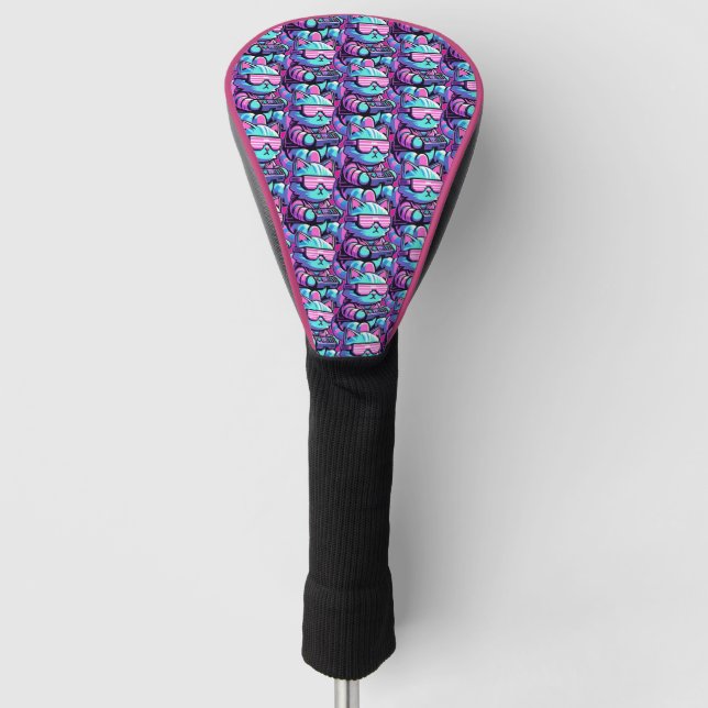 Cool Cat Gamer Golf Head Cover (Front)