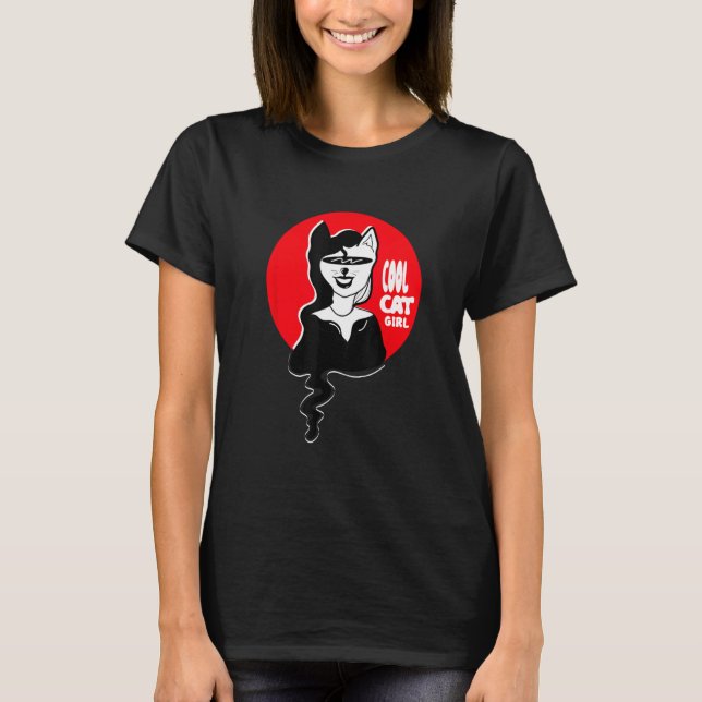 Cool Cat Girl   Cat T-Shirt (Front)