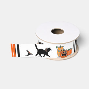 Cool Cat Halloween Ribbon Grosgrain Ribbon