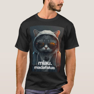 Cool Cat Hoodie & Sunglasses Miau Madafakas Cats T-Shirt